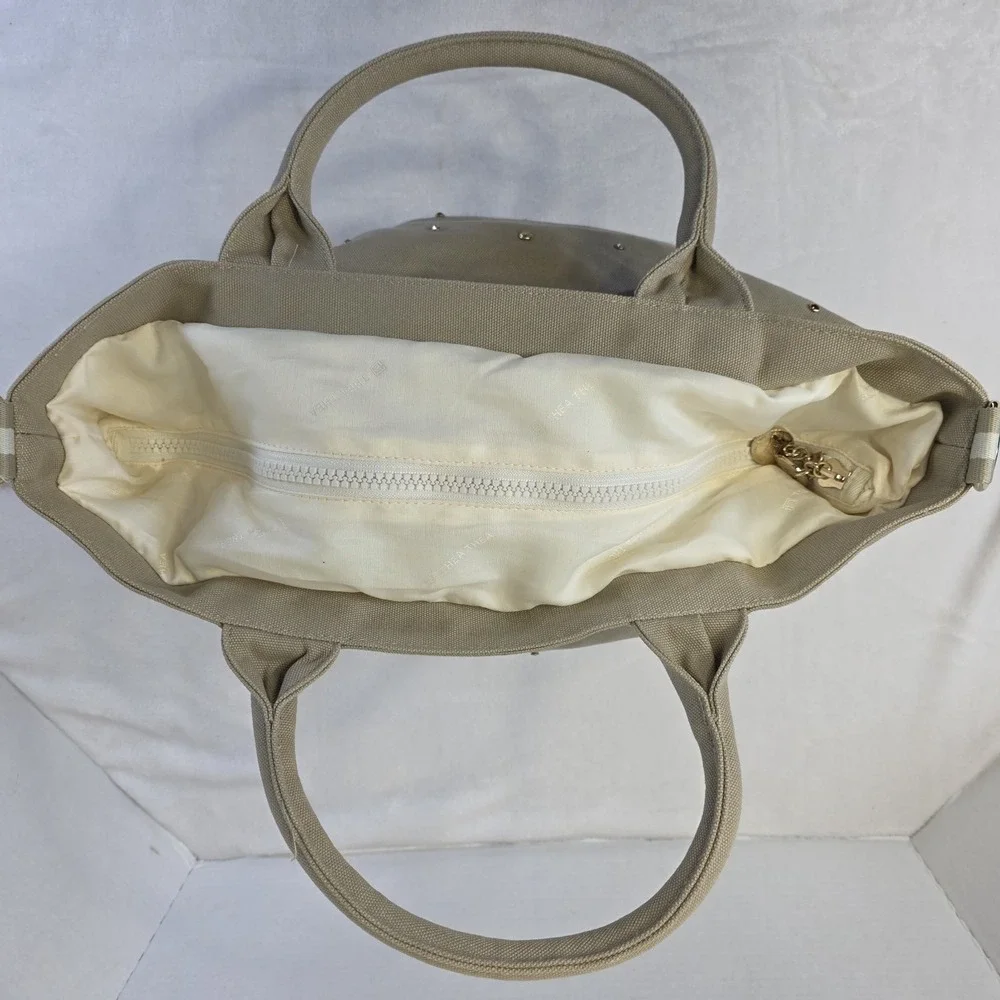 Thea Thea Diaper Bag‎ Tan Canvas Gemstone Bedazzled